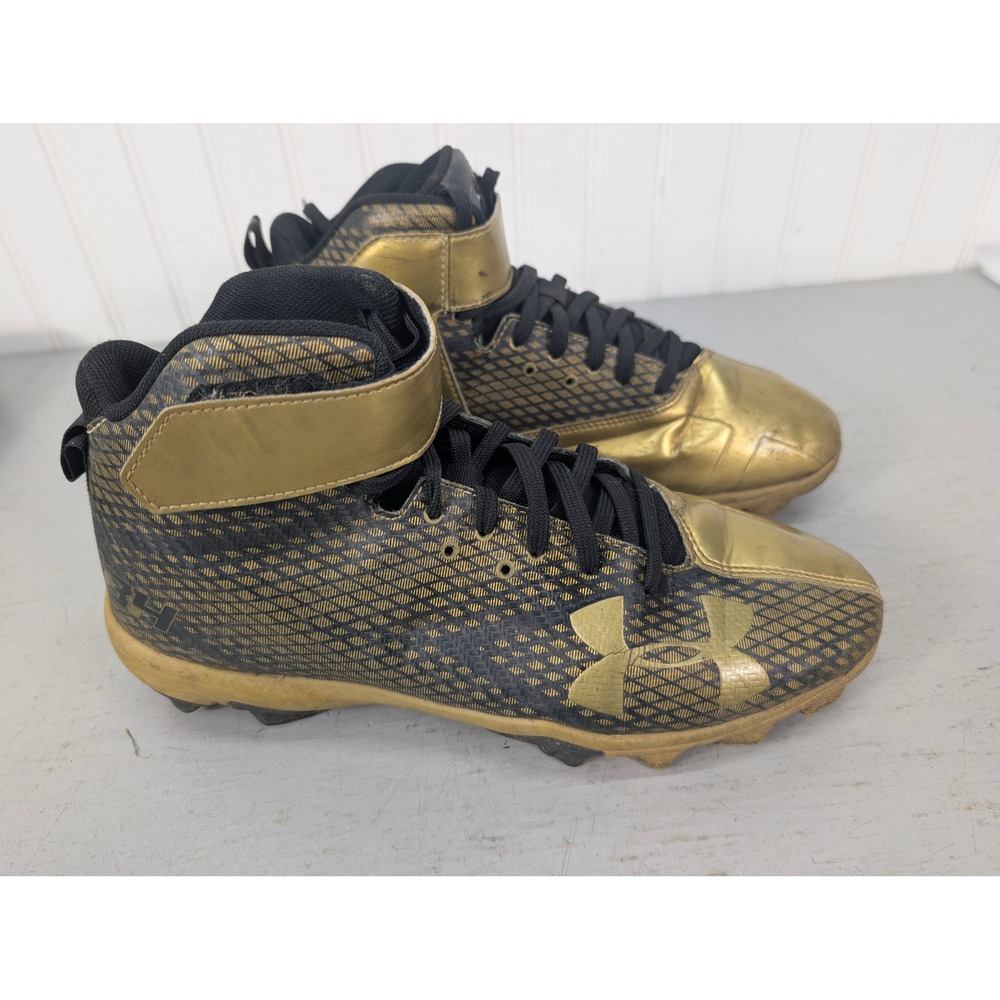 Under Armour Bryce Harper Gold Black Baseball Cleats Men's Size 8 1279253-007